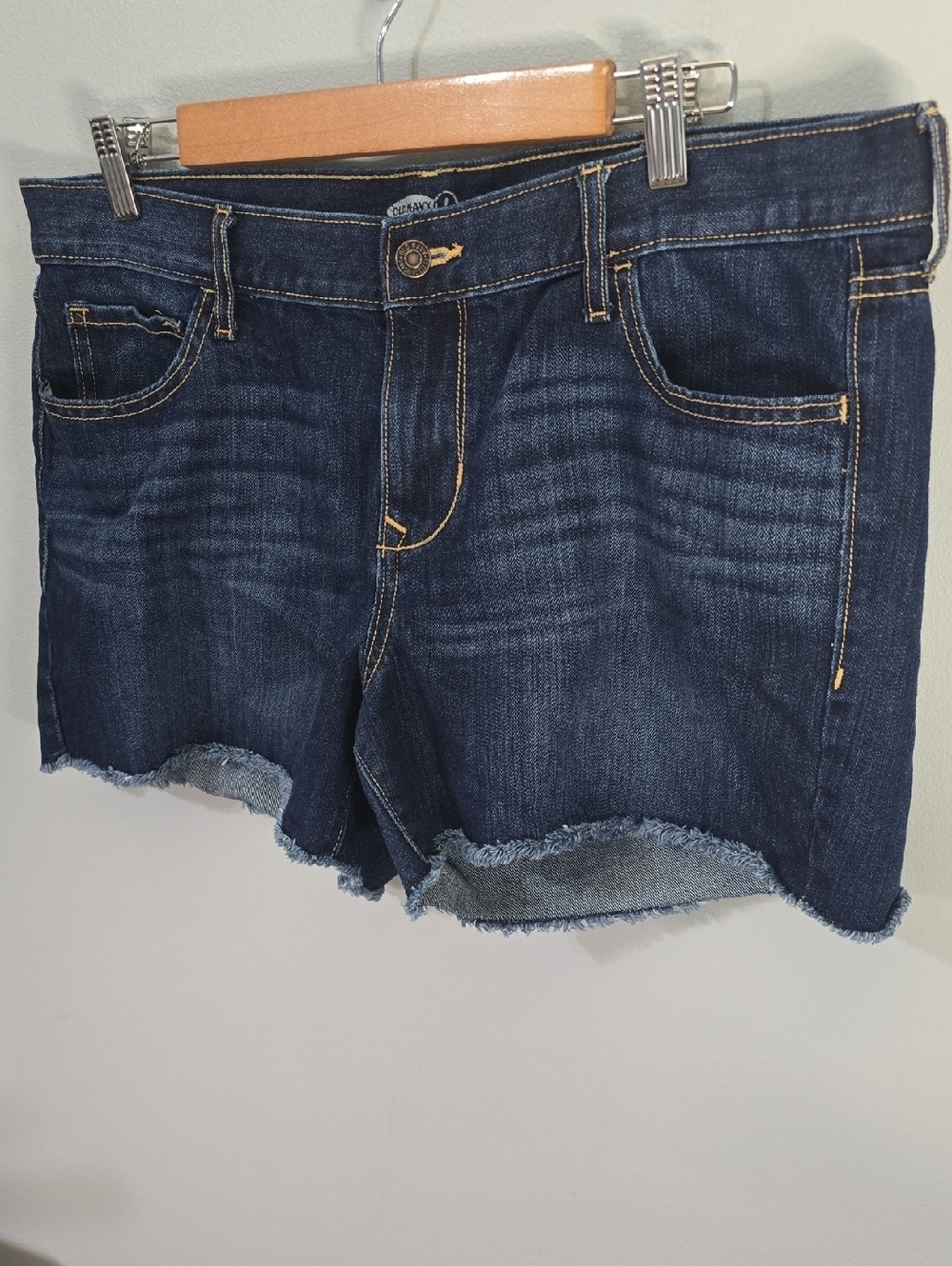 Old Navy Women's Size 14 Dark Blue Denim The Diva Shorts - Picture 3 of 11
